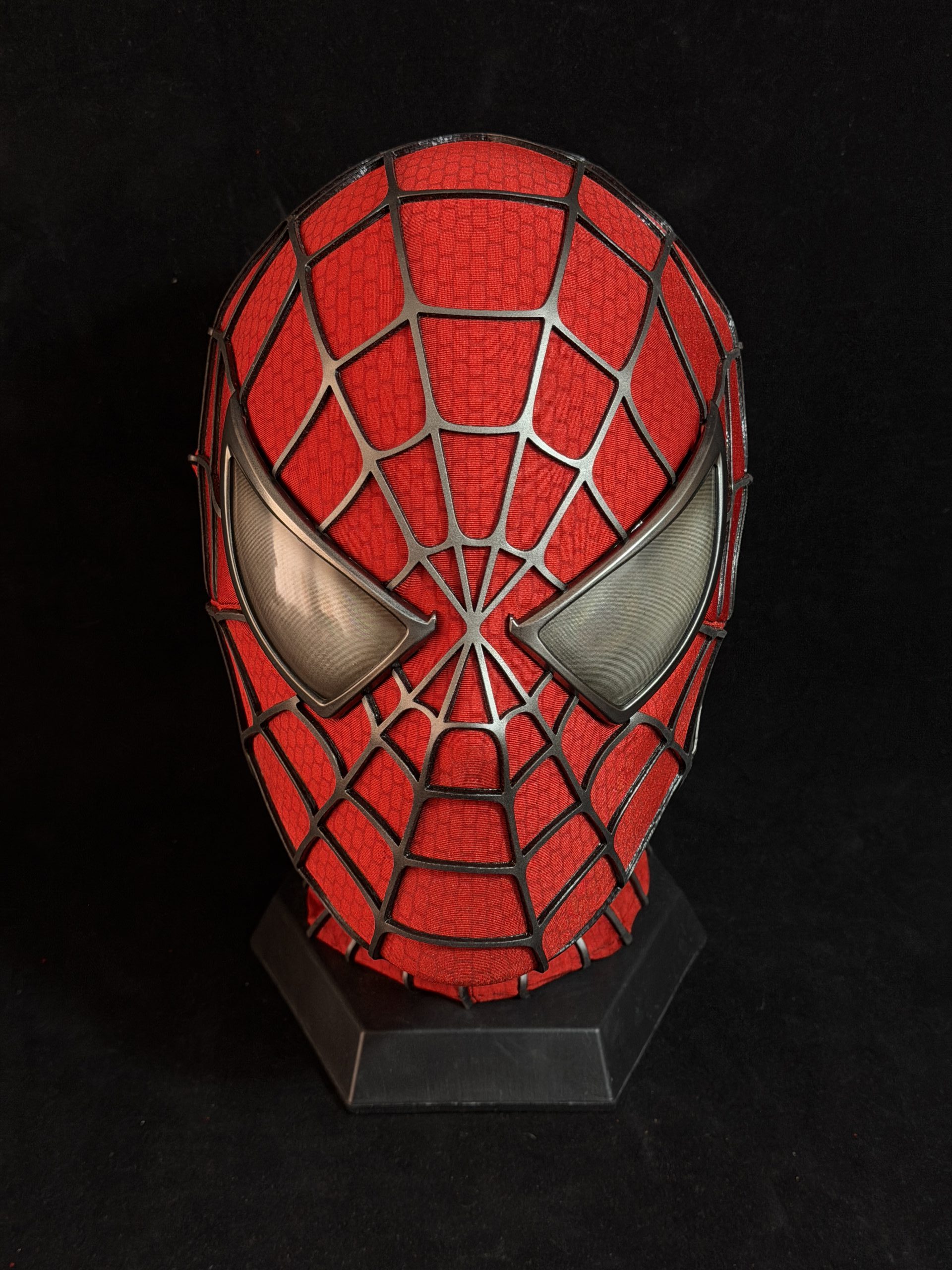 Sam Raimi Spidey Mask (Adults) with Face shell & 3D Rubber Web, Wearable Movie Prop Replica