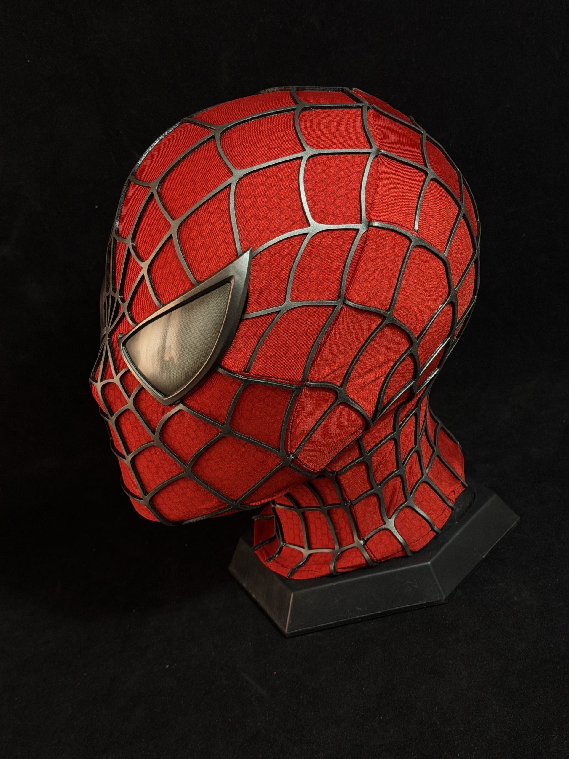 Sam Raimi Spidey Mask (Adults) with Face shell & 3D Rubber Web, Wearable Movie Prop Replica - Image 3