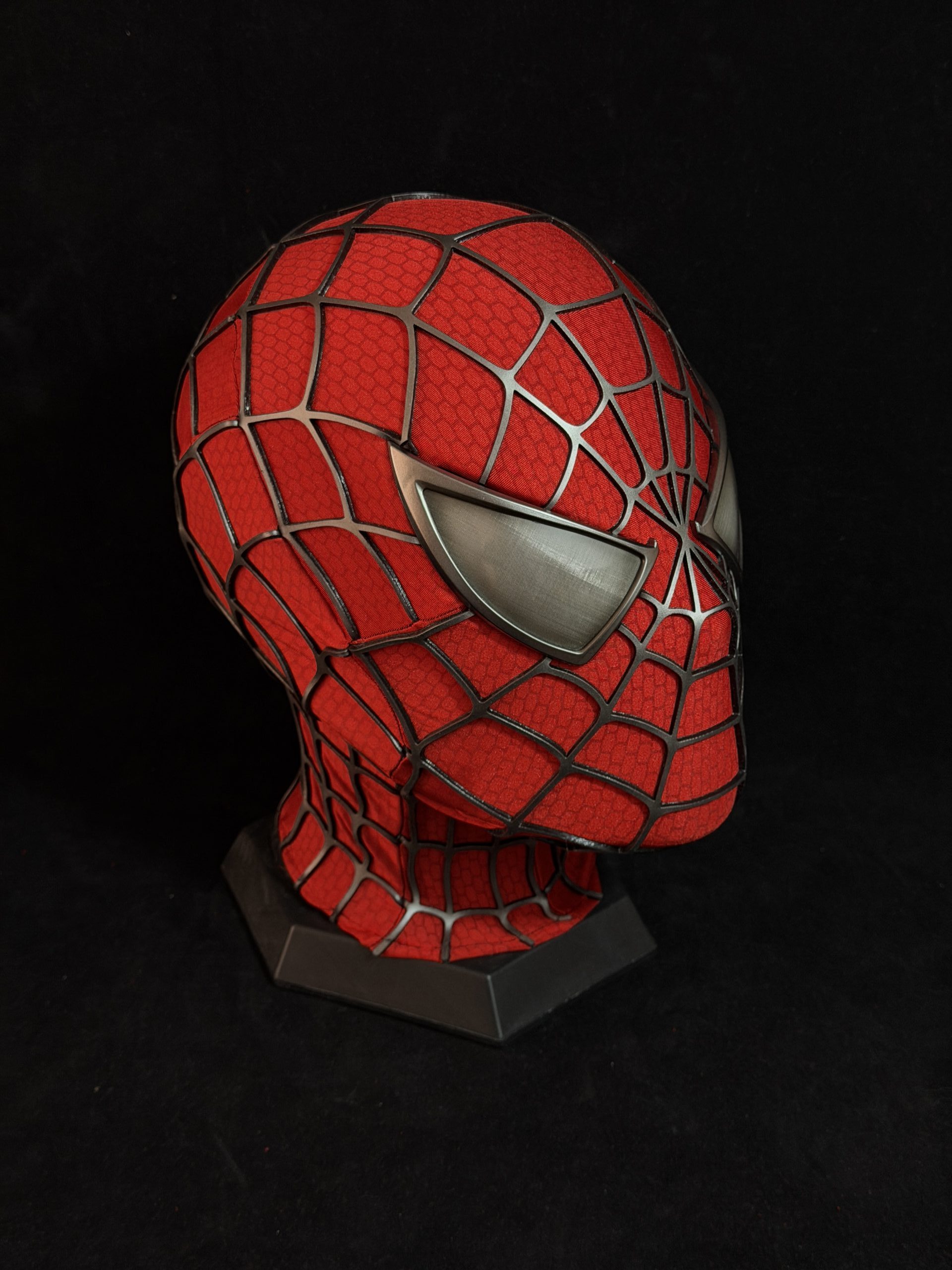 Sam Raimi Spidey Mask (Adults) with Face shell & 3D Rubber Web, Wearable Movie Prop Replica - Image 2